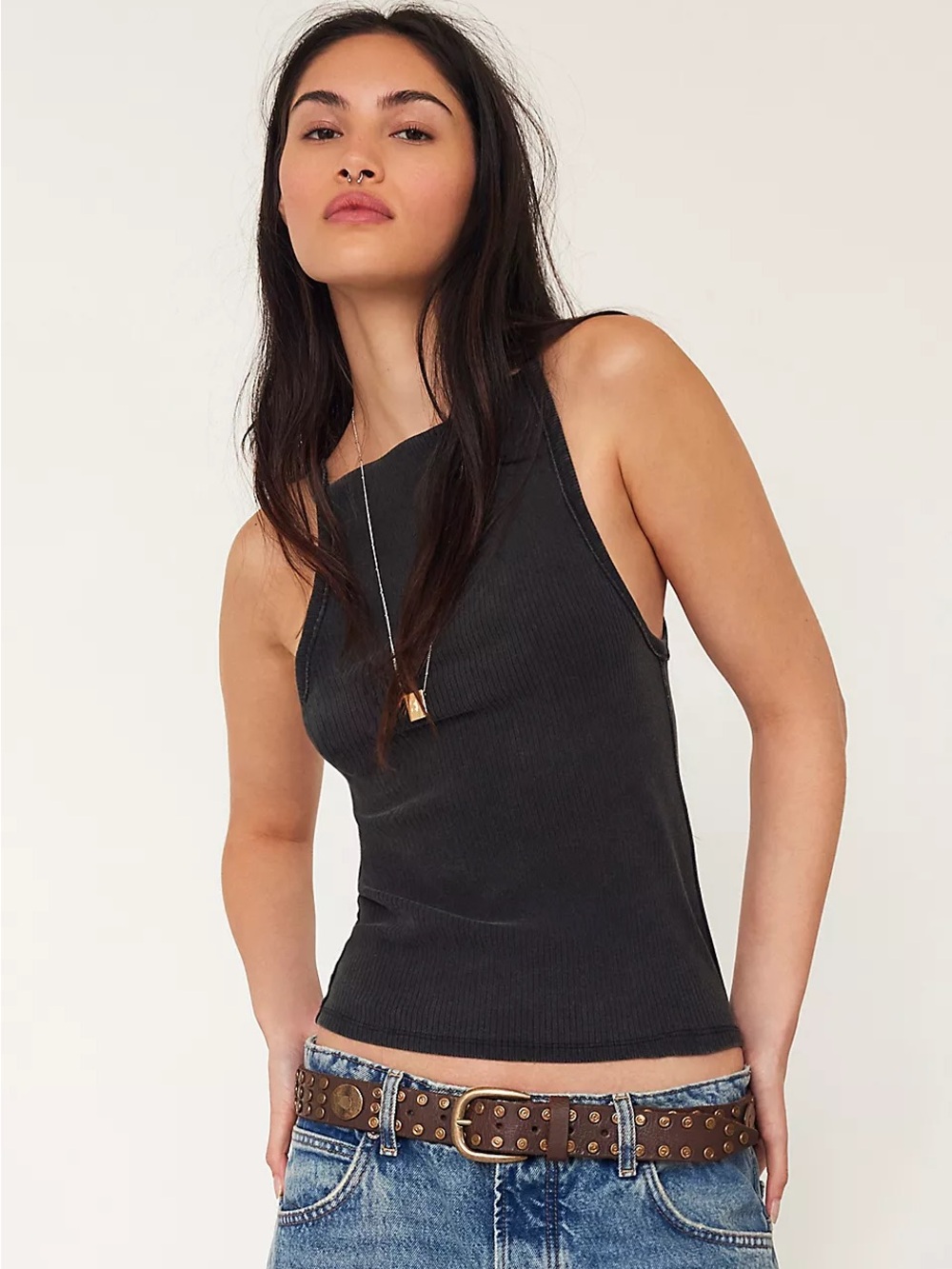 FREE PEOPLE Mia Tank Top NWT Black We The Free